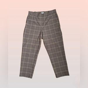 Aritzia Babaton Dexter Elastic Waist Plaid Trousers
